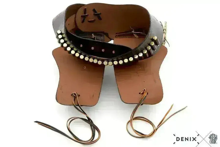 Denix - 2stk Western Lærhylstere til Revolver med Belte - Dobbel - Game-On.no