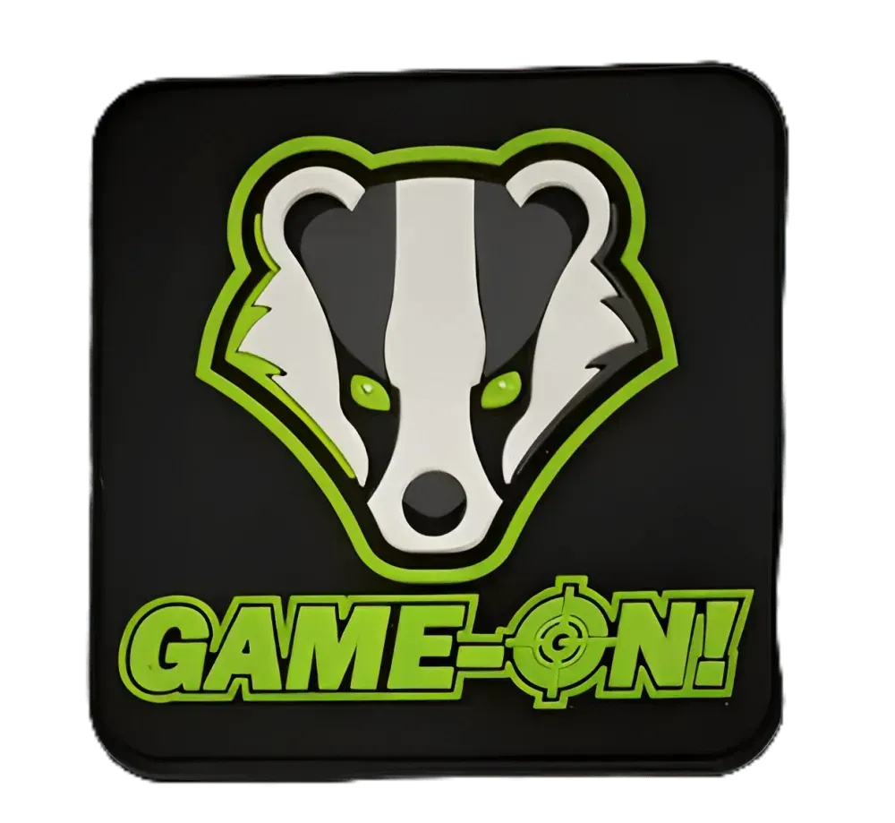 Patch - Game-On Badger Logo - PVC - Firkantet - Game-On.no