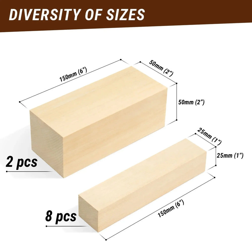 10stk Emne- Treklosser til Treskjæring Lind - Game-On.no