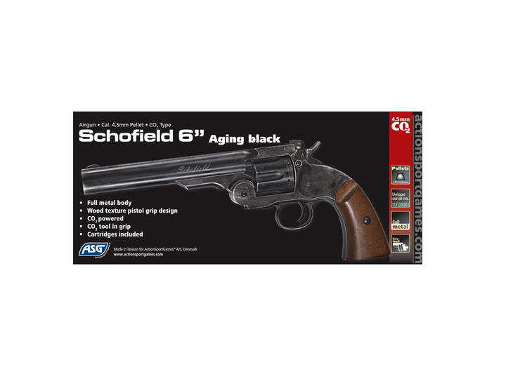 Schofield No.3 Revolver - 4,5 mm Pellets - Aging Black