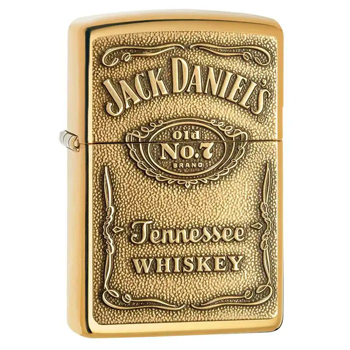 Zippo tändare - Jack Daniels logotyp - Mässingsfärgad tändare
