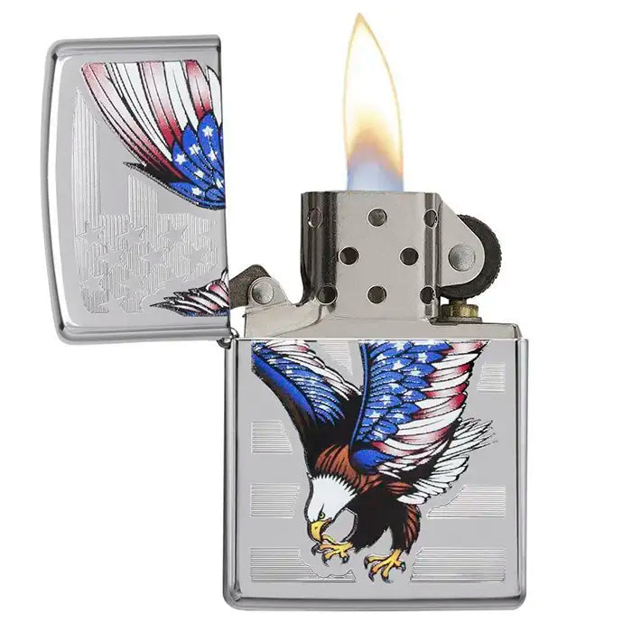 Zippo Lighter - Eagle USA Flagga