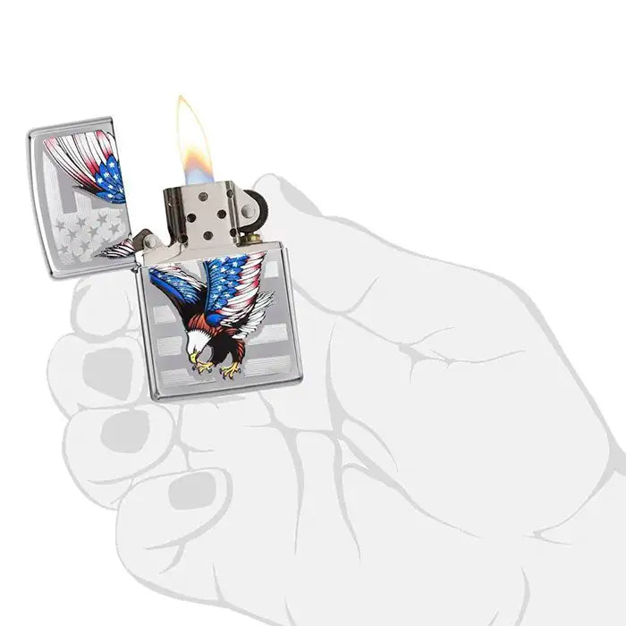 Zippo Lighter - Eagle USA Flagga