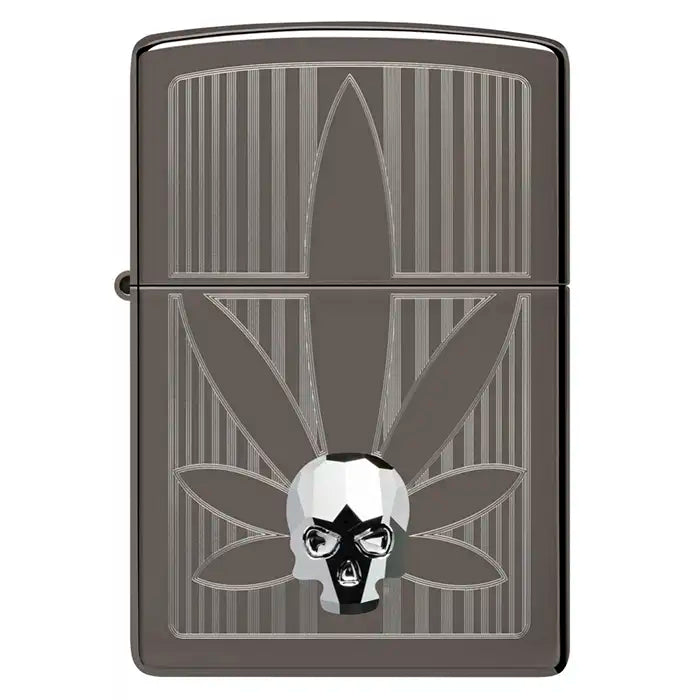 Zippo Lighter - Cannabis och 3D Skull