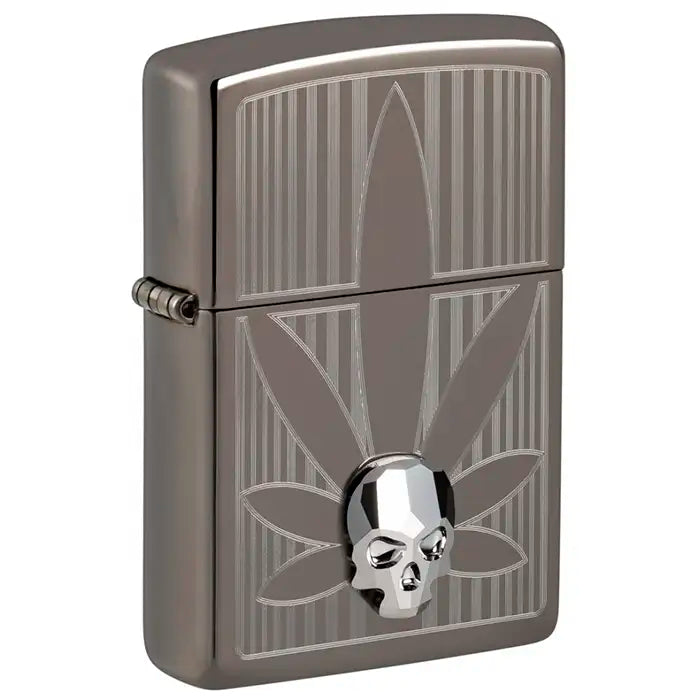 Zippo Lighter - Cannabis och 3D Skull