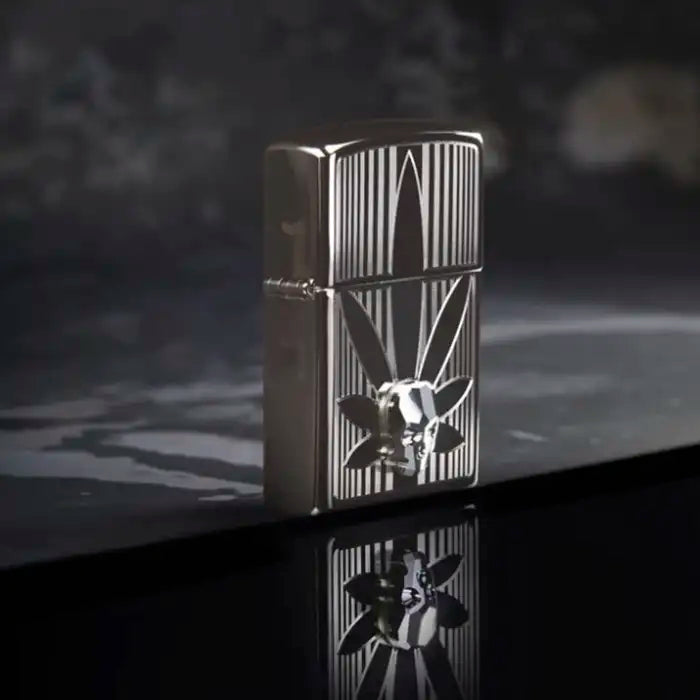 Zippo Lighter - Cannabis och 3D Skull