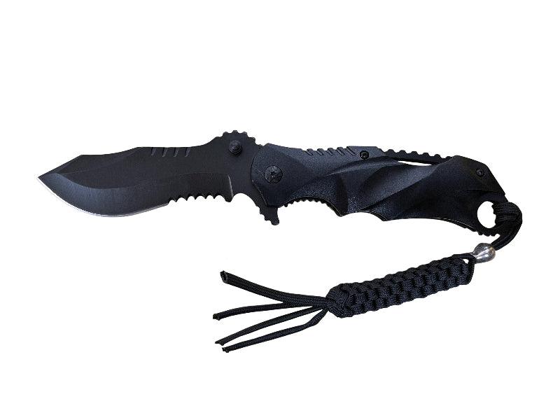 Taktisk kniv m. Paracord - Svart - gameon.eu