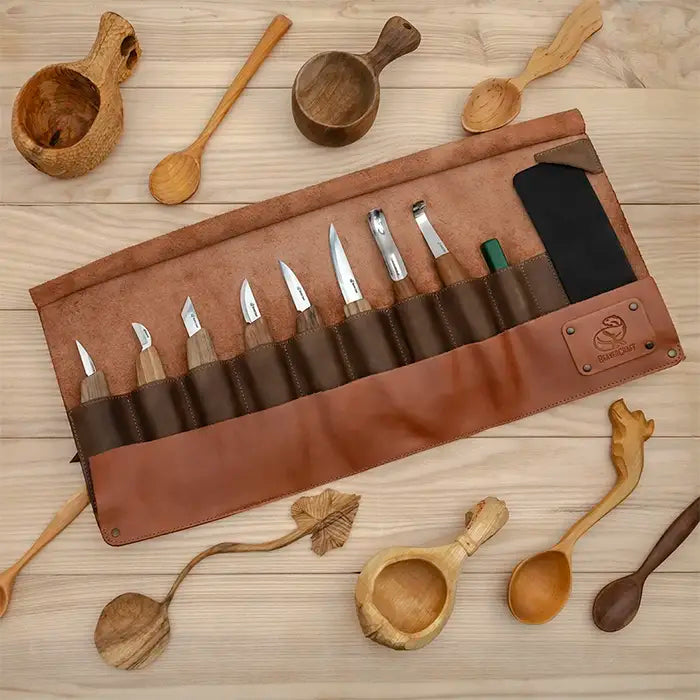 Deluxe Wood Carving Knife Set - Läderfodral