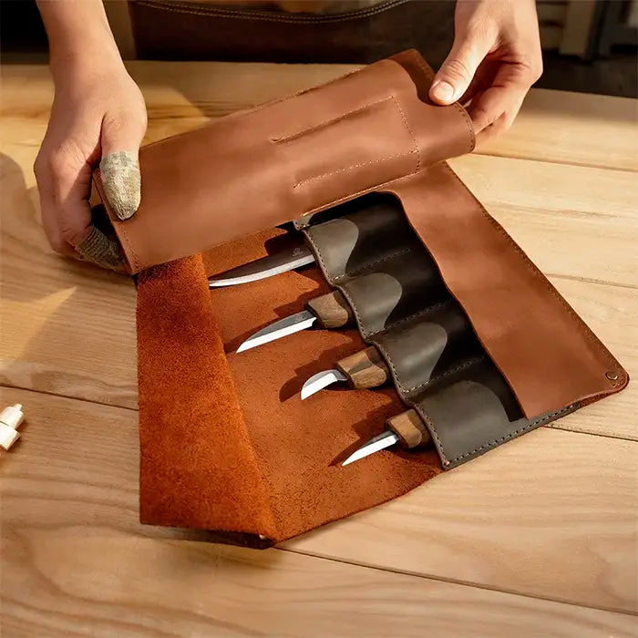 Deluxe Wood Carving Knife Set - Läderfodral