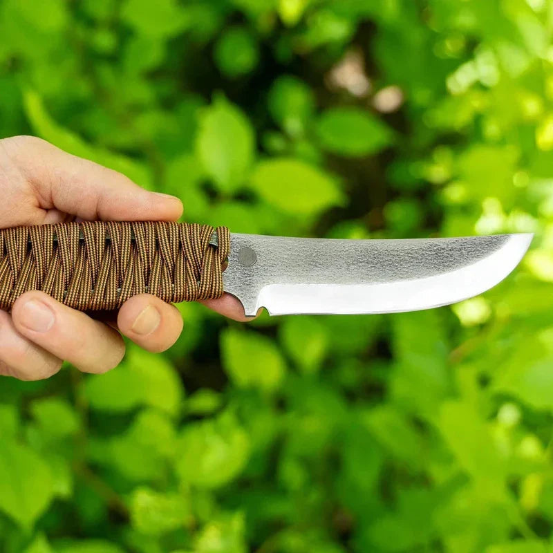 SNK1 Skeletonkniv med Lærslire - Bushcraft kniv D2 stål