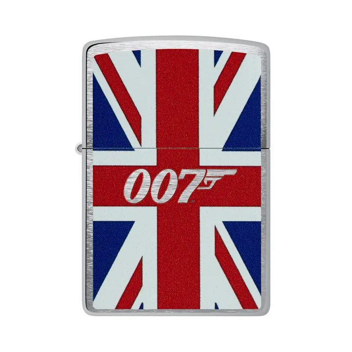 Zippo - James Bond Union Jack Motiv - Tändare i borstad krom