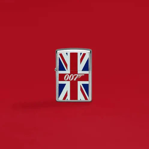 Zippo - James Bond Union Jack Motiv - Tändare i borstad krom