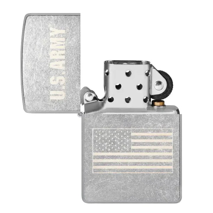 Zippo - U.S.  Army® Flaggmotiv - Gatuförkromad tändare