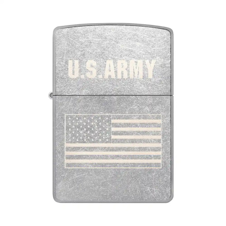 Zippo - U.S.  Army® Flaggmotiv - Gatuförkromad tändare