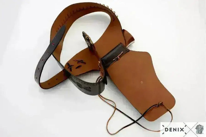 Denix - Western Lærhylster til Revolver med Belte - Høyrehendt - Game-On.no