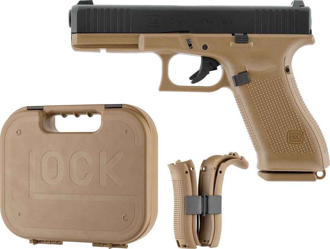 Glock 17 French Edition Gass Softgun med Blowback - Svart / Tan - Game-On.no