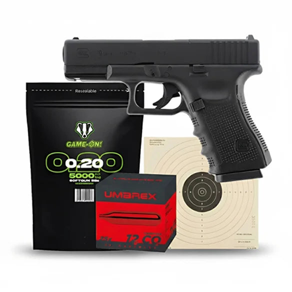 Glock 19 - Gass softgun med blowback - Pakkesett - Game-On.no