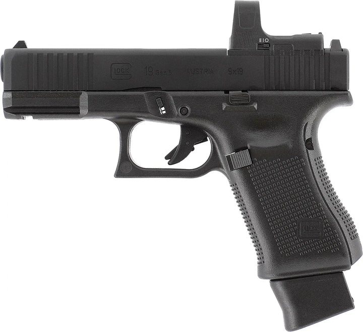 GLOCK 19 Gen5 MOS Softgunpistol med Blowback - Pakkesett - Game-On.no
