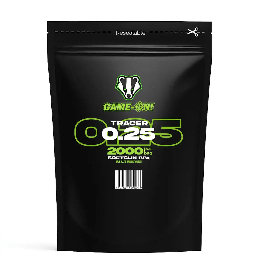 GO! Grønne Tracer Kuler - 0.25g - 2000stk - Game-On.no