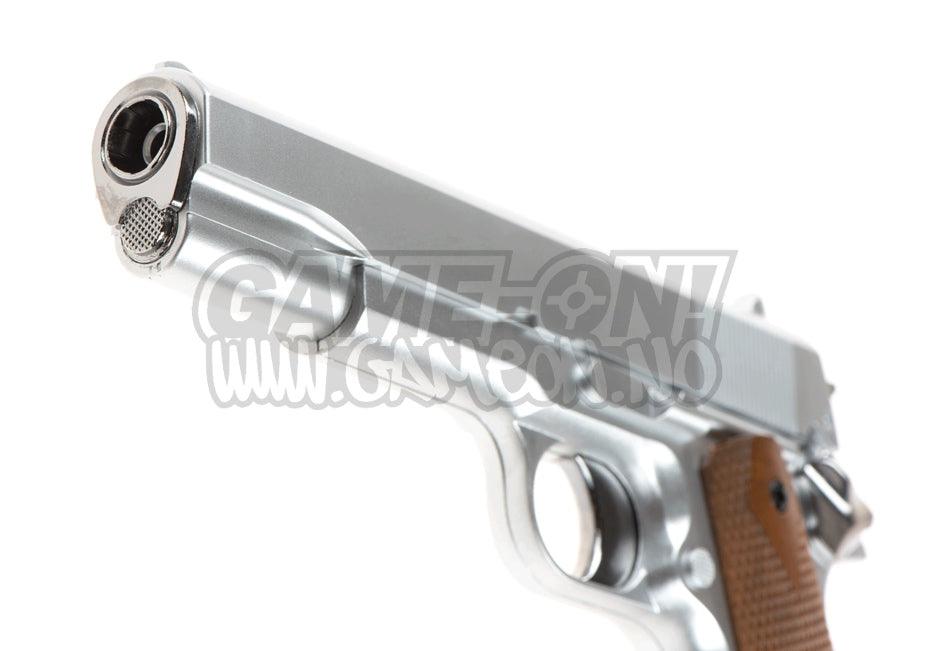 HFC - M1911 Gassdrevet Softgun Pistol uten Blowback - Sølv - gameon.eu