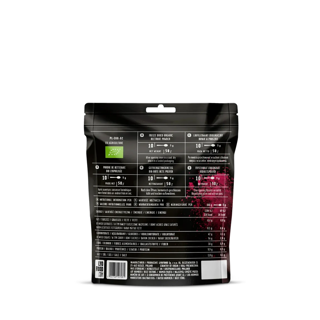 LYOFOOD Økologisk Rødbetpulver – Supergrønt for smoothie, grøt og baking - Game-On.no