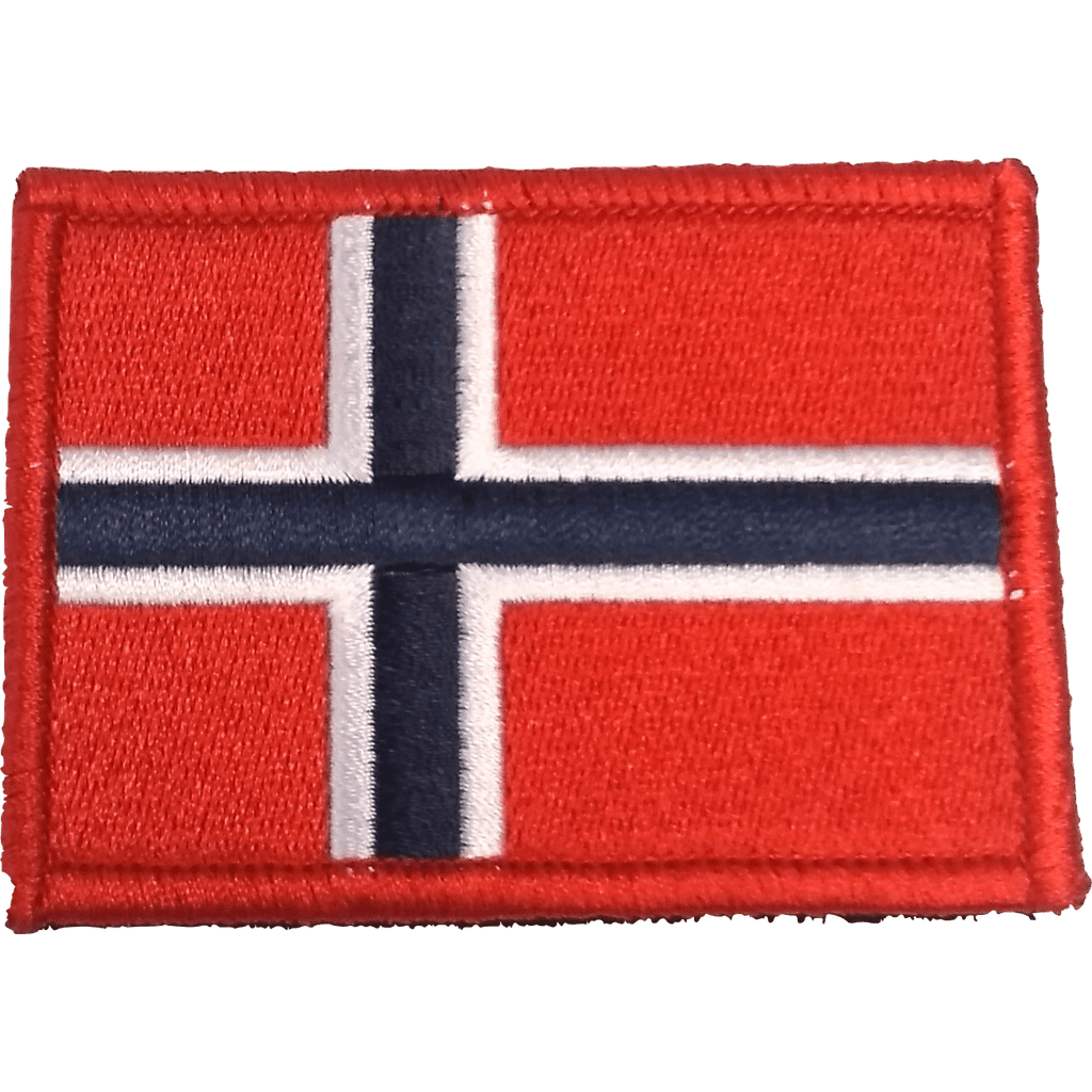 Patch - Brodert Norsk flagg med rød kant - gameon.eu