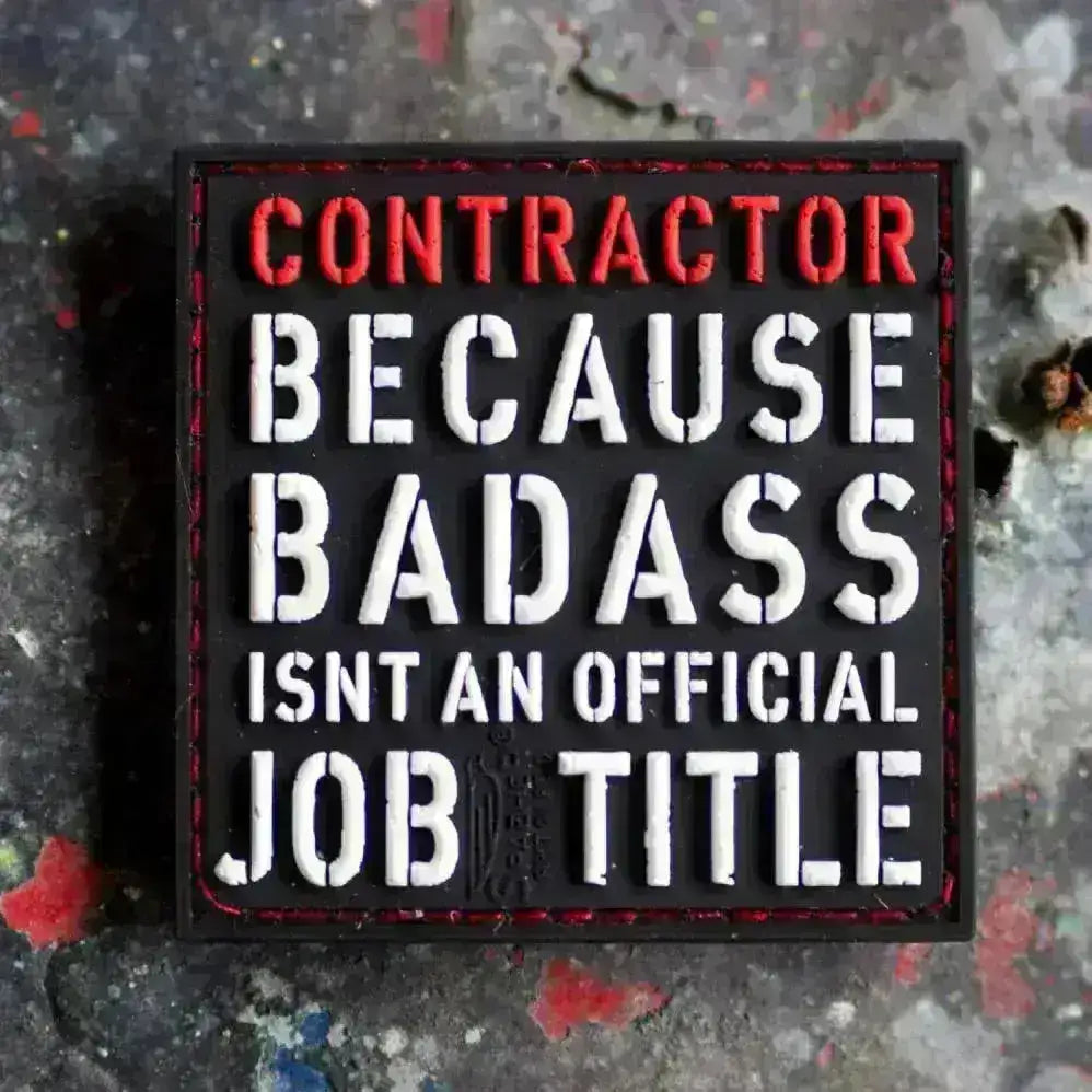 Patch - Contractor Rubber - Svart/Rød/Hvit - Game-On.no