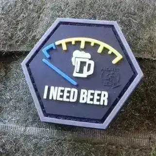 Patch - I Need Beer Rubber - Blå - Game-On.no