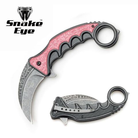 SE - Karambit Folding Knife - Stonewashed Blade