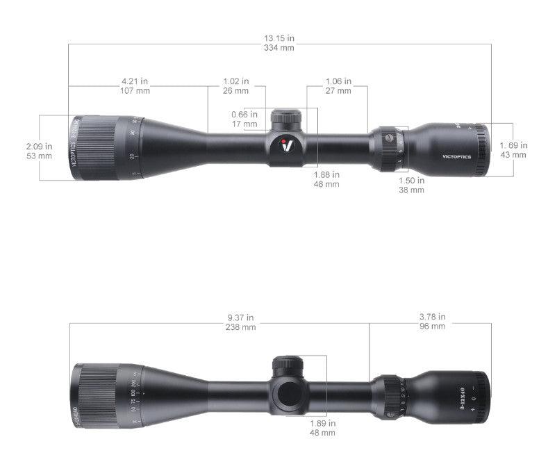 Vector Optics - C4 Kikkertsikte 3-12x40 med Parallax og Solskjer - gameon.eu