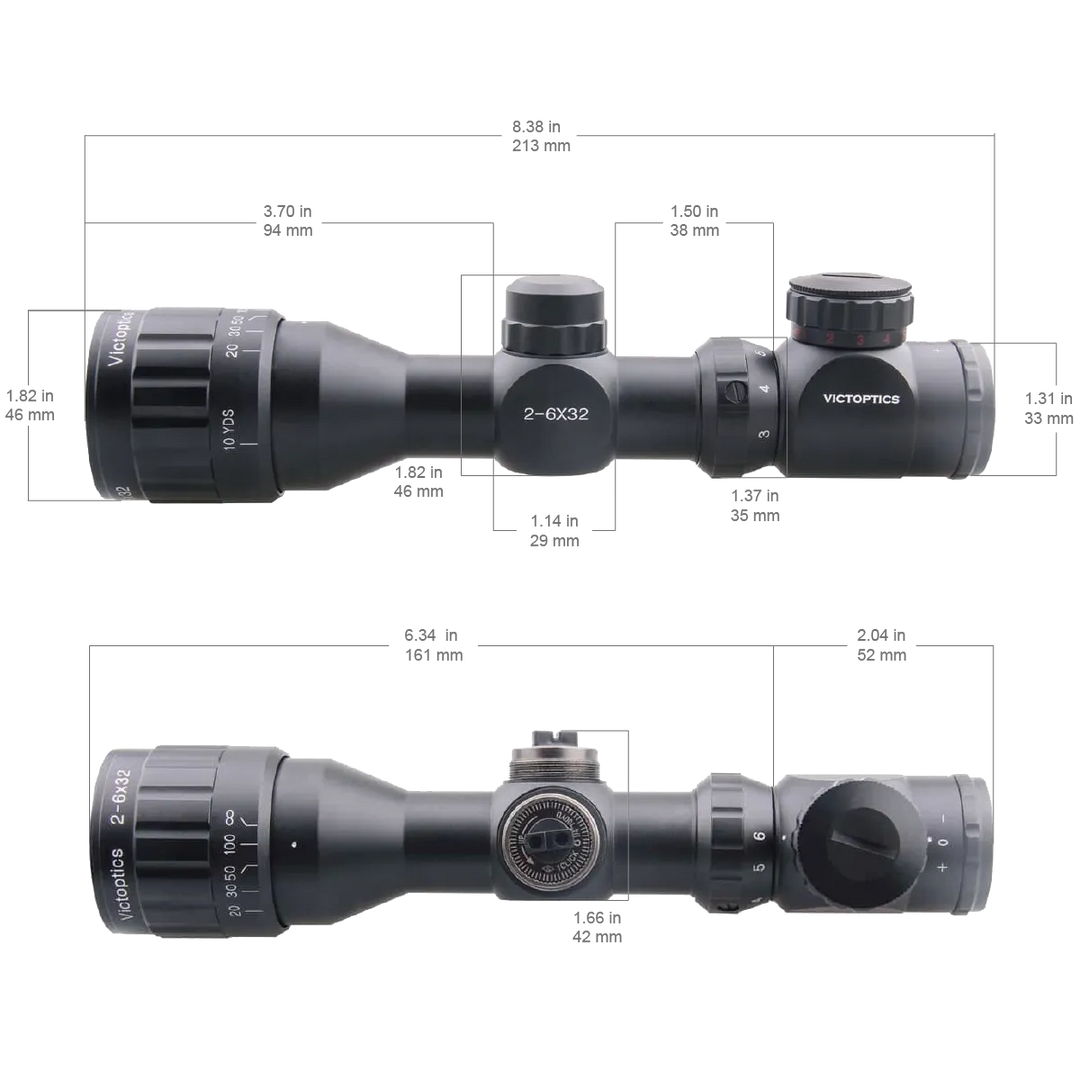 A3 Kikkertsikte - 2-6X32AOE Opplyst Kikkertsikte - 21mm