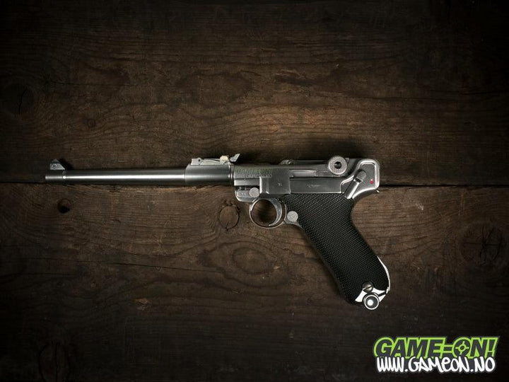 WE - Luger P08 8inch Full Metall - Sølv - Game-On.no