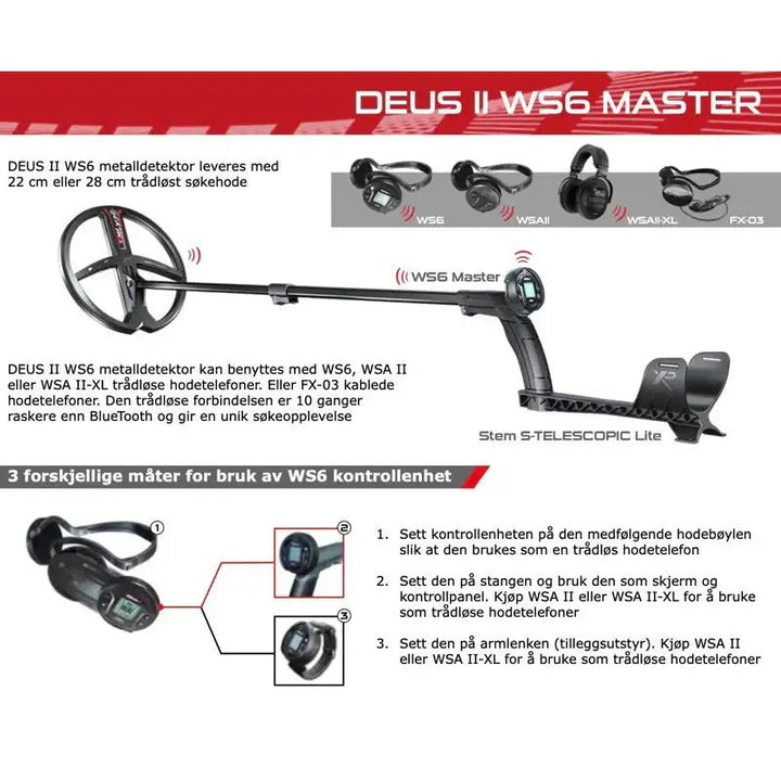 XP - DEUS II WS6 Master Metalldetektor - Den Letteste Toppmodellen fra XP - Game-On.no