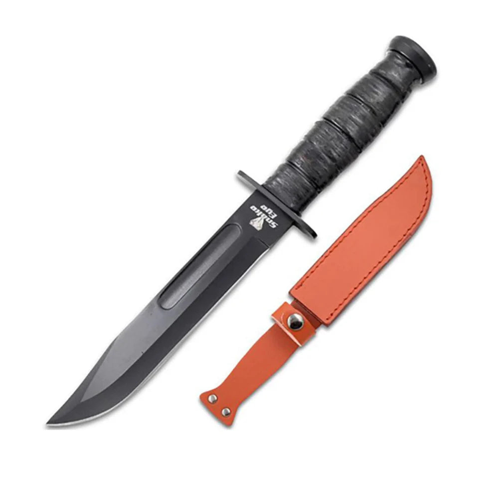 SE - USMC Style Kniv med läderslida