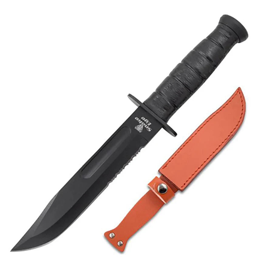 SE - USMC Style Knife Halvtandad med läderslida