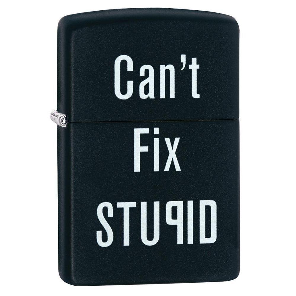 Zippo - Cant Fix Stupid - Matt Svart Lighter - gameon.eu