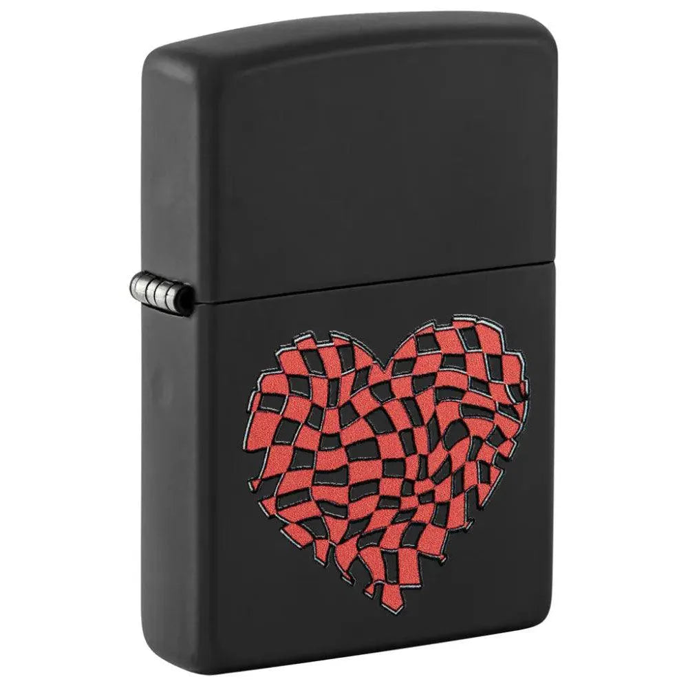 Zippo - Checkered Heart - Game-On.no