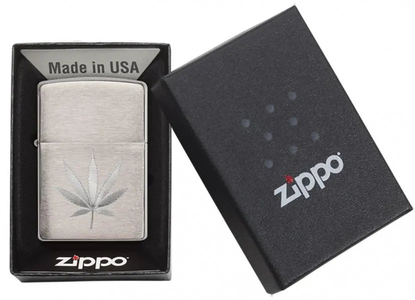 Zippo - Chrome Marijuana Leaf - Game-On.no