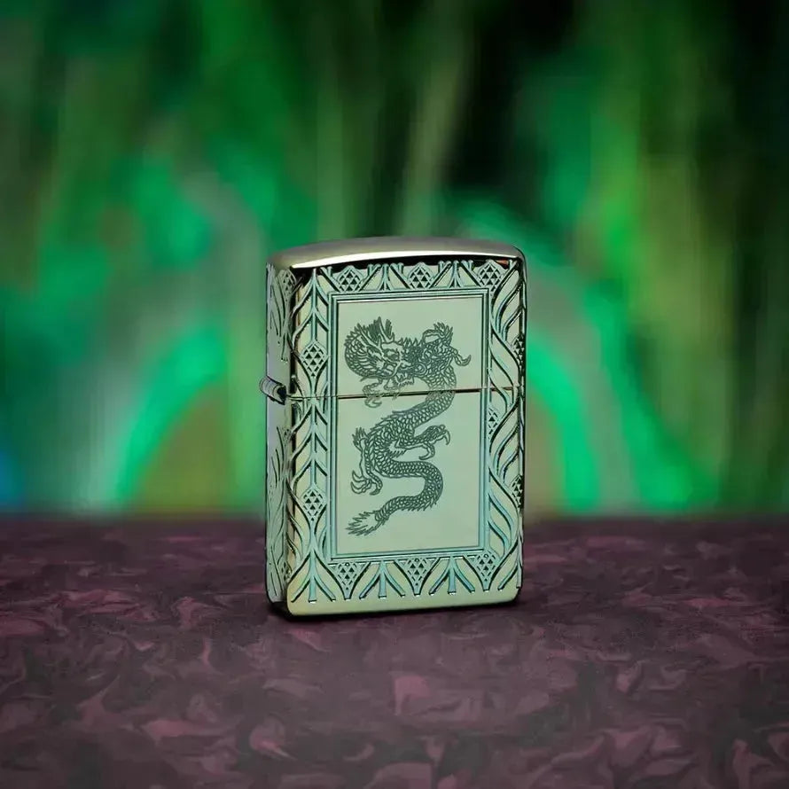 Zippo - Green Elegant Dragon - Armor 360 Degree Limited - Game-On.no