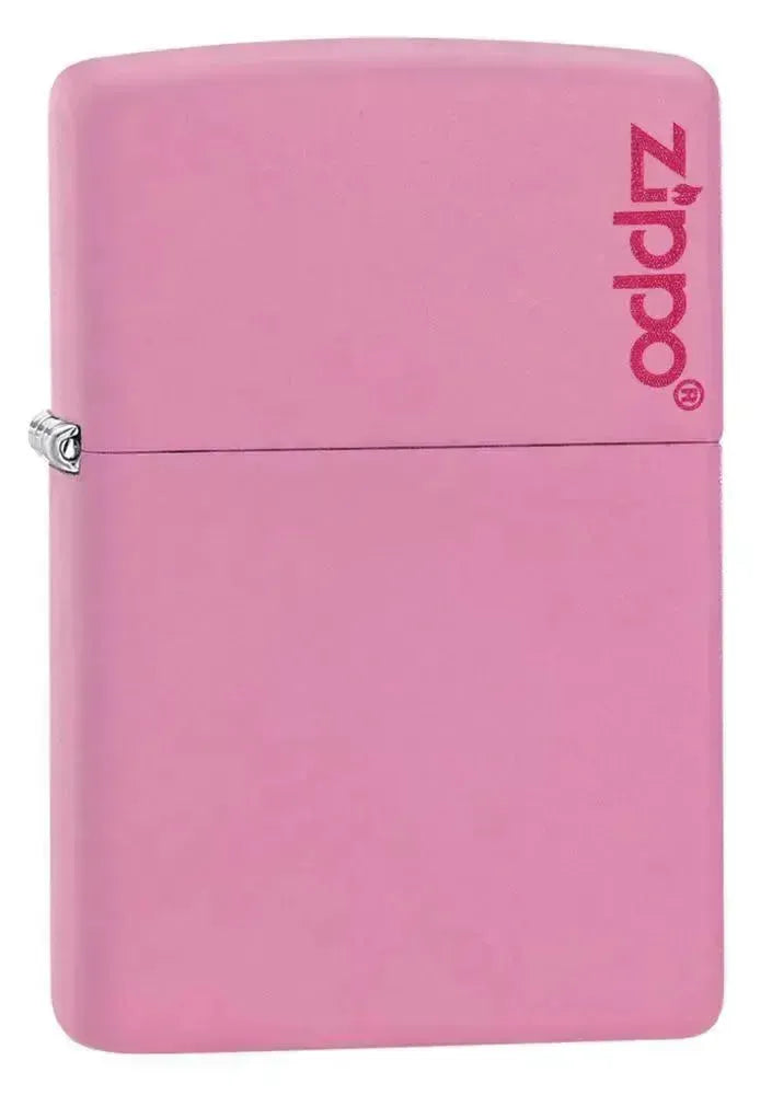 Zippo - Klassisk Matt Rosa med Logo - Game-On.no
