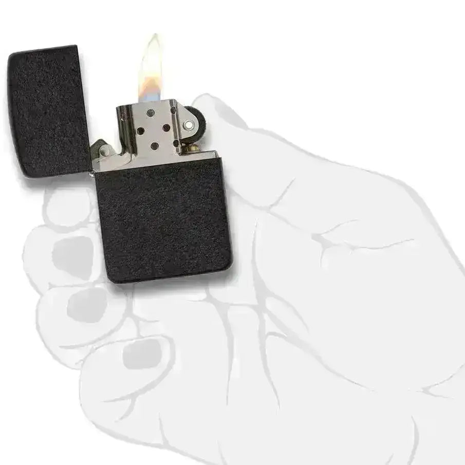 Zippo Lighter - Black Crackle 1941 Replica - Game-On.no