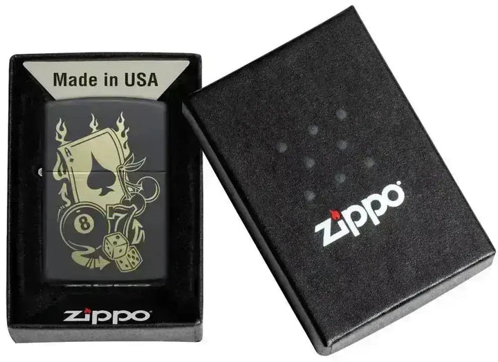 Zippo Lighter - Gambling Motiv - Game-On.no