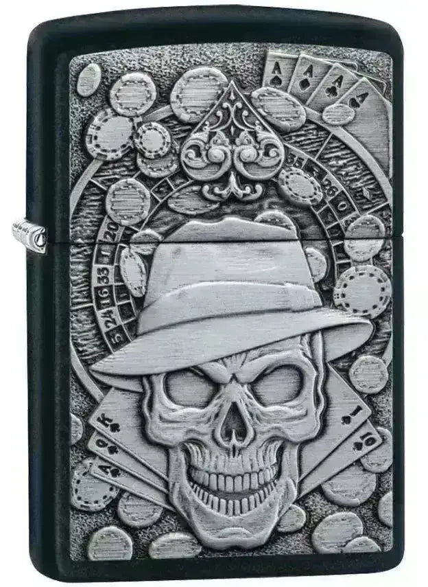Zippo Lighter - Gambling Skull - Game-On.no