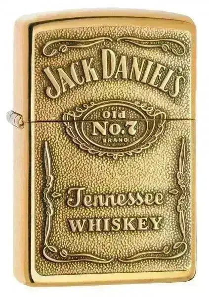 Zippo Lighter - Jack Daniels Logo - Messingfarget Lighter - Game-On.no