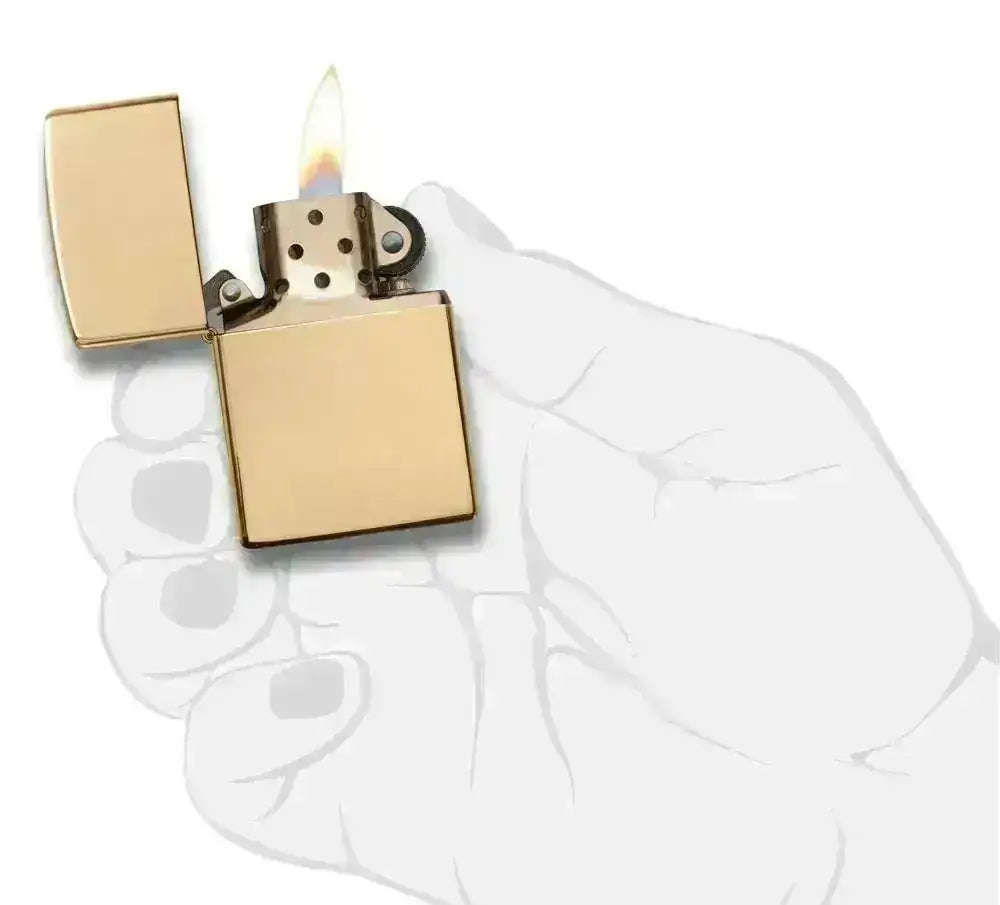 Zippo Lighter - Klassisk Høypolert Messing - Game-On.no