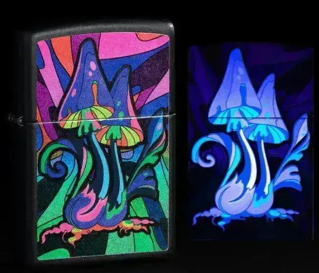 Zippo Lighter - Magic Mushrooms Neon Motiv - Game-On.no