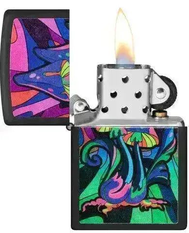 Zippo Lighter - Magic Mushrooms Neon Motiv - Game-On.no
