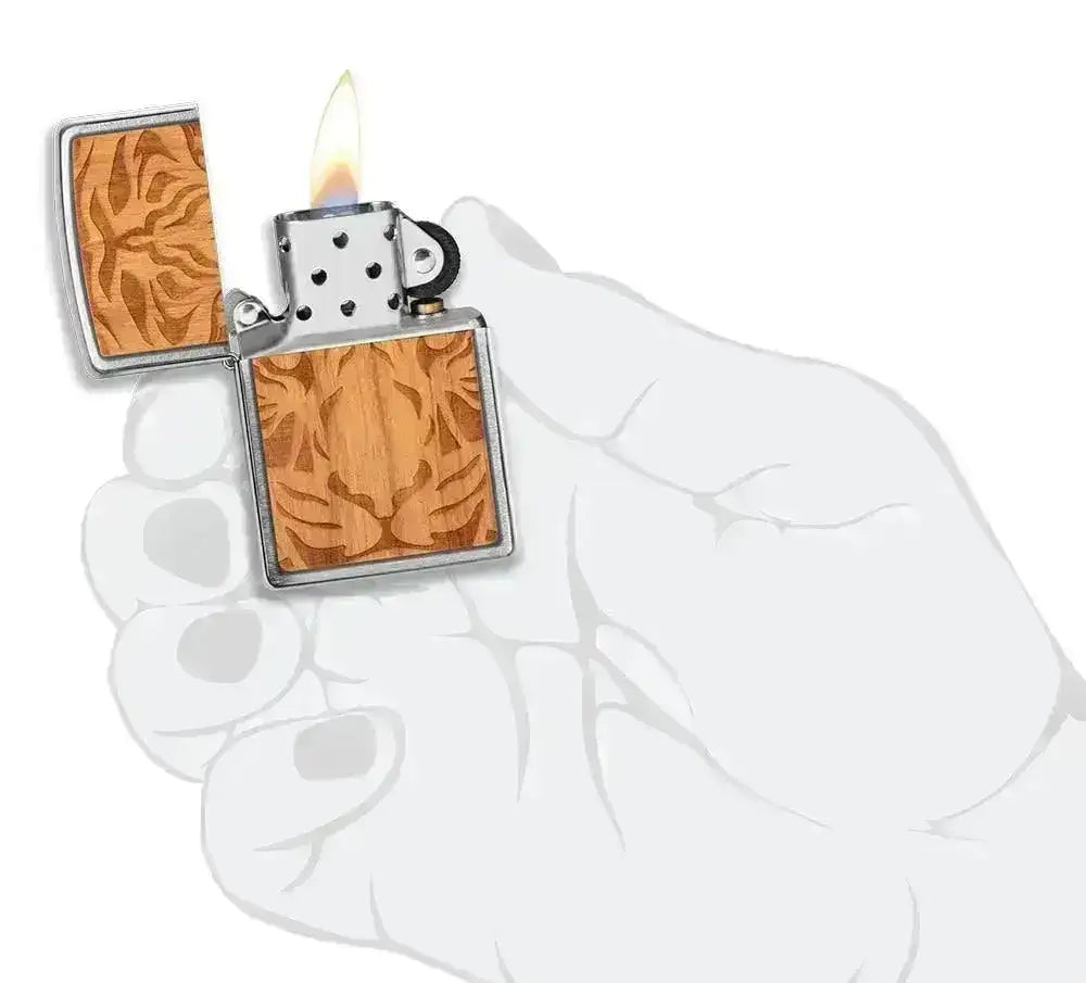 Zippo Lighter - WOODCHUCK Cherry Tiger Head - Game-On.no