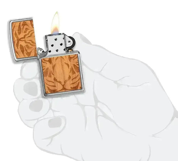 Zippo Lighter - WOODCHUCK Cherry Tiger Head - Game-On.no