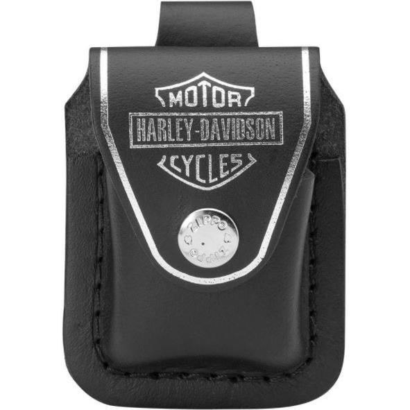 Zippo - Orginal Zippo Holder med Beltefeste i Skinn - Harley Davidson - gameon.eu